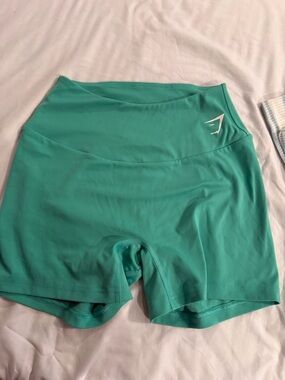 Gymshark Teal High-Waist Athletic Shorts
